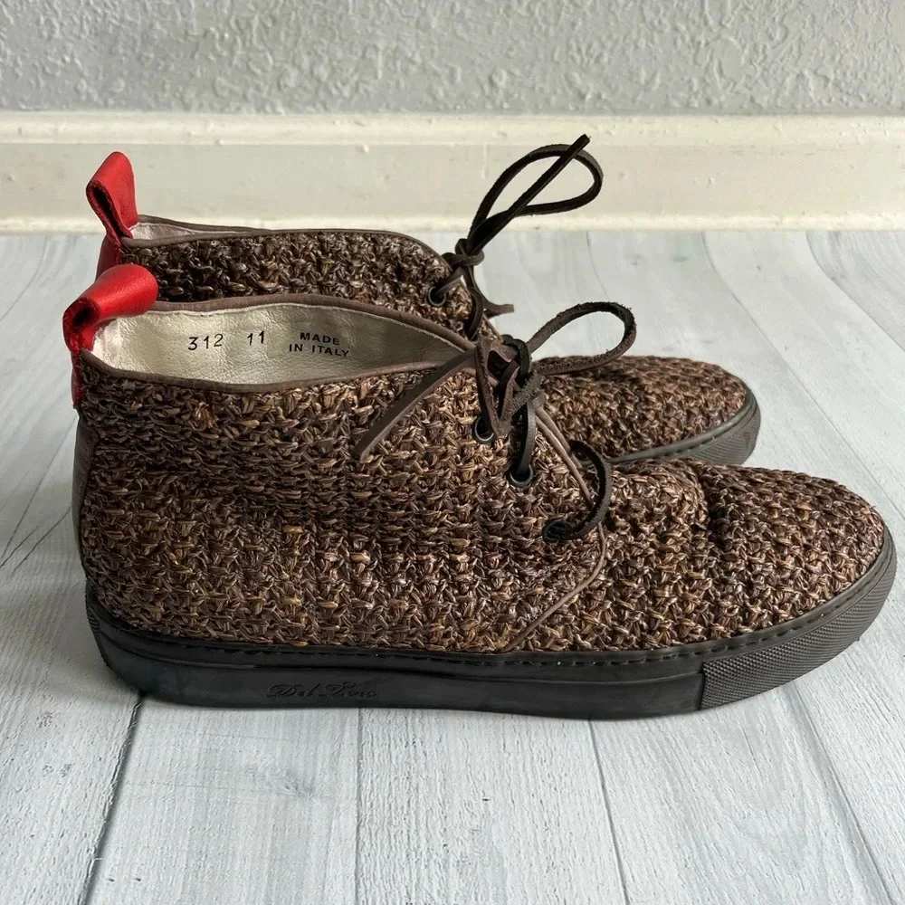 RARE Del Toro Brown Woven Chukka Sneaker Size 11